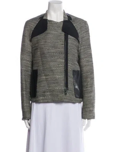 Pre-owned 3.1 Phillip Lim Wool Houndstooth Print Evening Jacket In Neutral