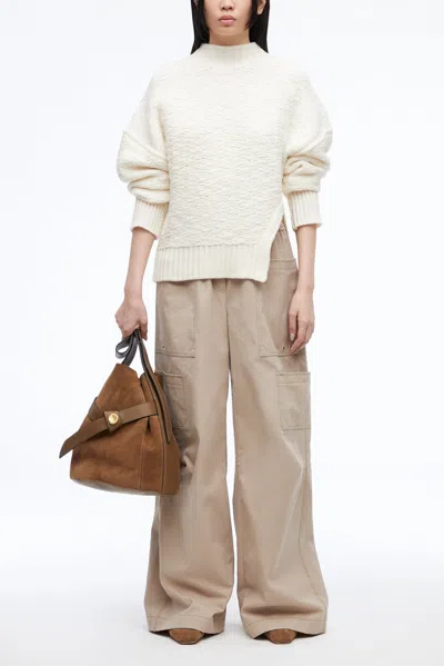 3.1 Phillip Lim Wool Jacquard Turtleneck Sweater In White