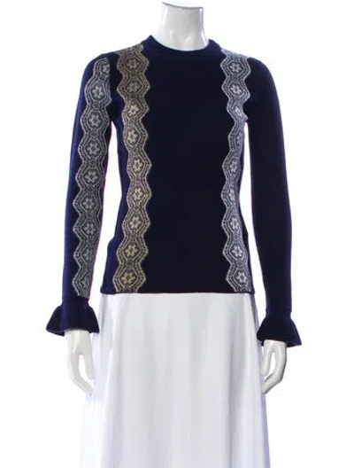 Pre-owned 3.1 Phillip Lim Wool Lace Pattern Sweater In Blue