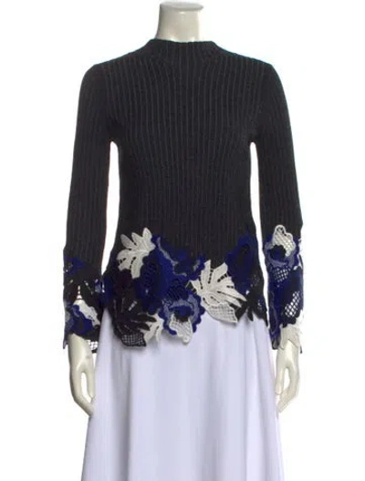 Pre-owned 3.1 Phillip Lim Wool Mock Neck Blouse In Black