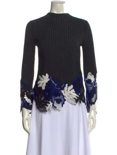 Pre-owned 3.1 Phillip Lim Wool Mock Neck Blouse In Black