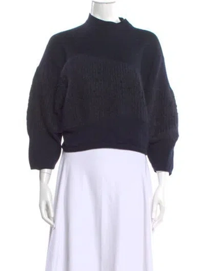 Pre-owned 3.1 Phillip Lim Wool Mock Neck Sweater In Blue