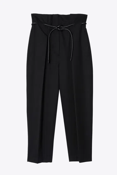 3.1 Phillip Lim Wool Origami Pleat Pant With Belt In Black