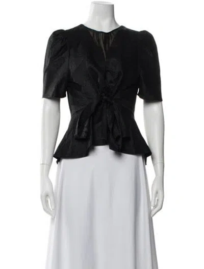 Pre-owned 3.1 Phillip Lim Wool Patterned Blouse In Black