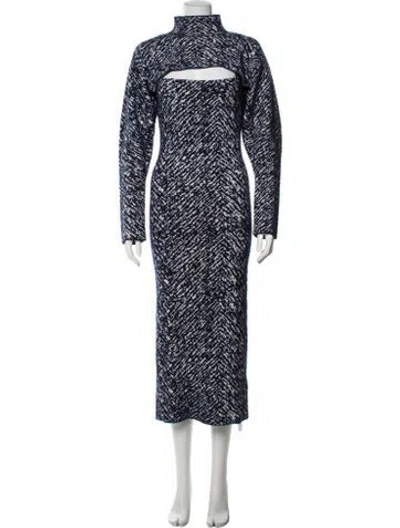 Pre-owned 3.1 Phillip Lim Wool Patterned Dress Set In Blue