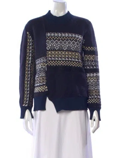 Pre-owned 3.1 Phillip Lim Wool Patterned Sweater In Blue