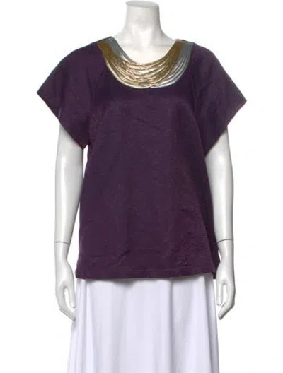 Pre-owned 3.1 Phillip Lim Wool Patterned Top In Purple