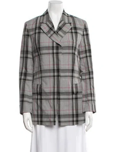 Pre-owned 3.1 Phillip Lim Wool Plaid Print Blazer In Gray