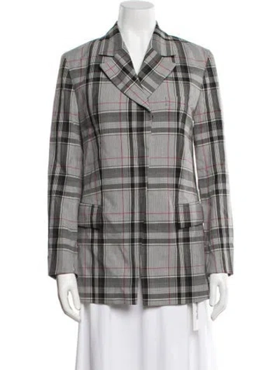 Pre-owned 3.1 Phillip Lim Wool Plaid Print Blazer In Gray