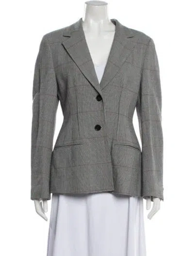 Pre-owned 3.1 Phillip Lim Wool Plaid Print Blazer In Gray