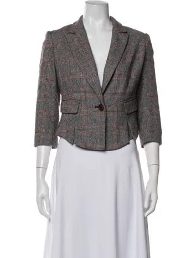 Pre-owned 3.1 Phillip Lim Wool Plaid Print Blazer In Silver