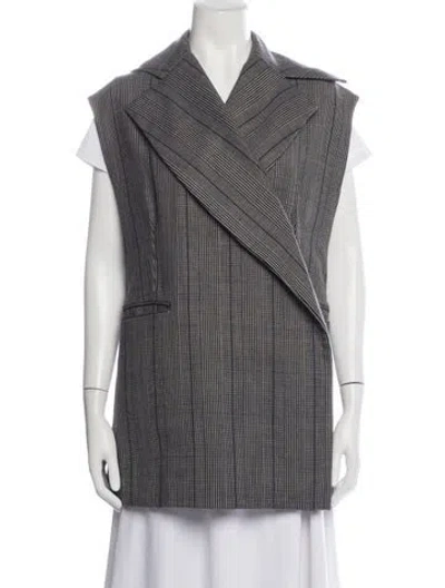 Pre-owned 3.1 Phillip Lim Wool Plaid Print Vest In Black