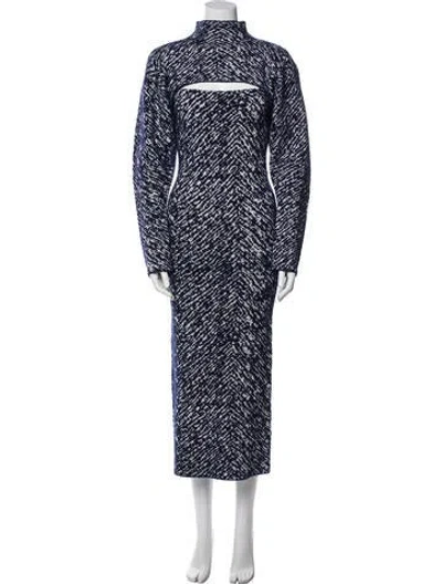 Pre-owned 3.1 Phillip Lim Wool Printed Dress Set W/ Tags In Blue