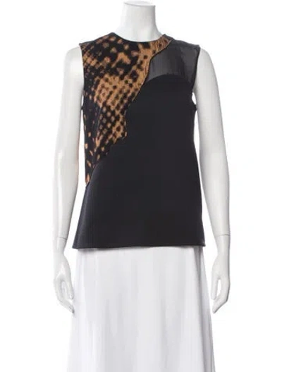 Pre-owned 3.1 Phillip Lim Wool Printed Top In Black