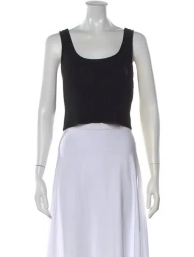 Pre-owned 3.1 Phillip Lim Wool Scoop Neck Crop Top In Black