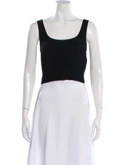 Pre-owned 3.1 Phillip Lim Wool Scoop Neck Crop Top In Black