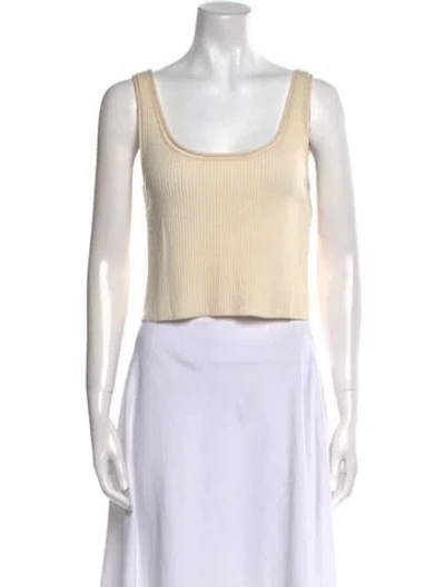 Pre-owned 3.1 Phillip Lim Wool Scoop Neck Crop Top In Neutral