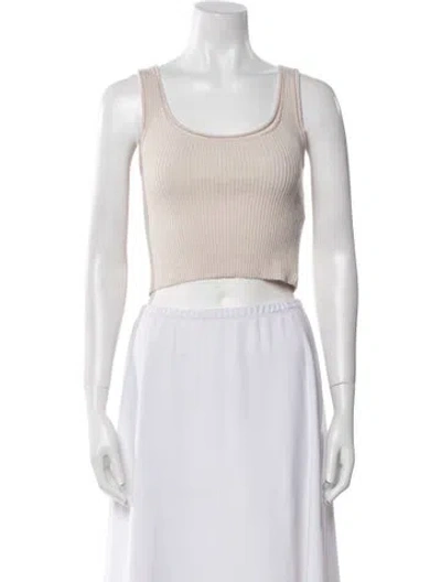 Pre-owned 3.1 Phillip Lim Wool Scoop Neck Crop Top In Neutral