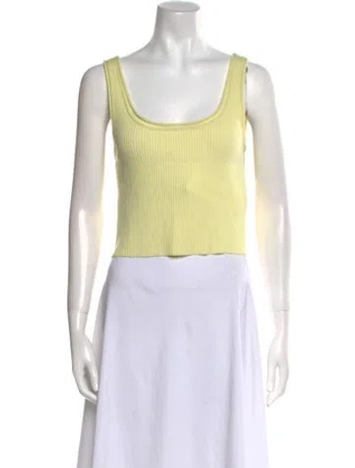 Pre-owned 3.1 Phillip Lim Wool Scoop Neck Crop Top In Yellow