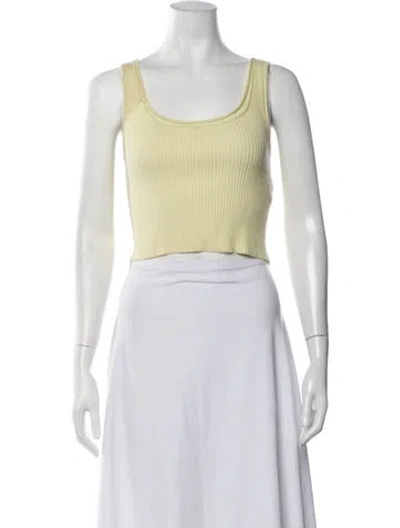 Pre-owned 3.1 Phillip Lim Wool Scoop Neck Crop Top In Yellow