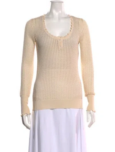 Pre-owned 3.1 Phillip Lim Wool Scoop Neck Sweater In White