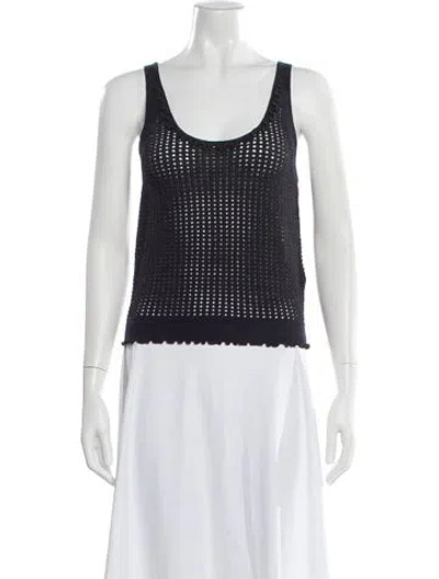 Pre-owned 3.1 Phillip Lim Wool Scoop Neck Top In Blue