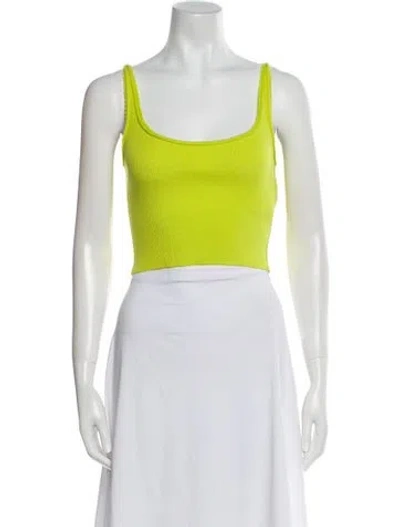 Pre-owned 3.1 Phillip Lim Wool Square Neckline Crop Top In Green