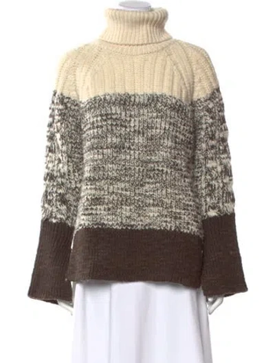 Pre-owned 3.1 Phillip Lim Wool Striped Sweater W/ Tags In Brown