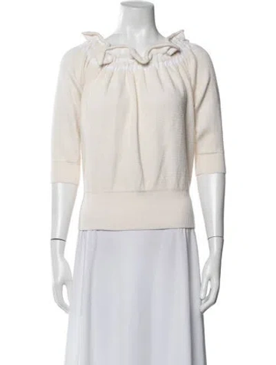 Pre-owned 3.1 Phillip Lim Wool Striped Top In White
