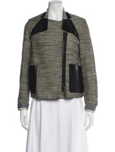 Pre-owned 3.1 Phillip Lim Wool Tweed Pattern Evening Jacket In Brown