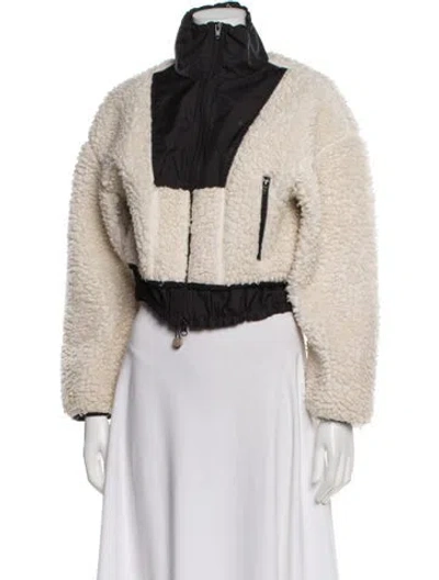 Pre-owned 3.1 Phillip Lim Wool Tweed Pattern Faux Fur Jacket In Neutral