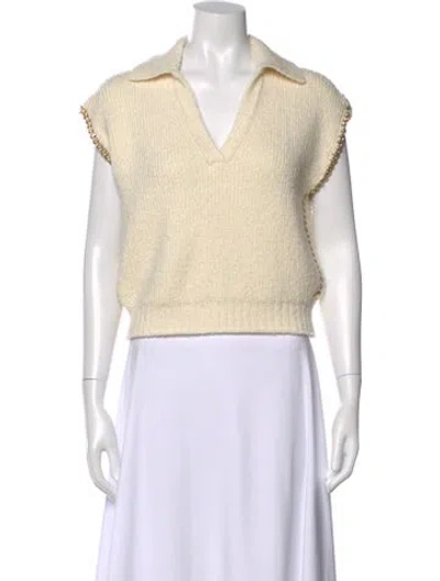 Pre-owned 3.1 Phillip Lim Wool V-neck Top W/ Tags In Neutral
