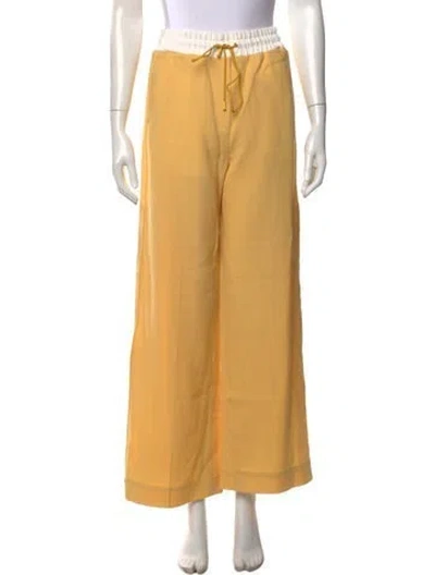 Pre-owned 3.1 Phillip Lim Wool Wide Leg Pants In Yellow