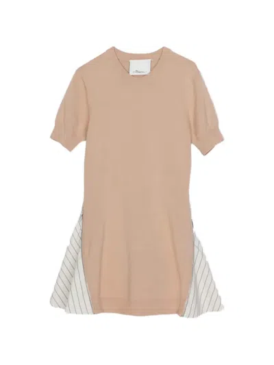 3.1 Phillip Lim Zip-detail Striped Mini Dress In Neutral