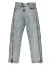 3.1 Phillip Lim Womens Curve Petite Zip-embellishment Denim Jeans Washed Indigo In Blue