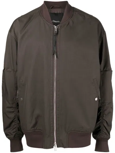 3.1 Phillip Lim Zip-front Bomber Jacket In Brown