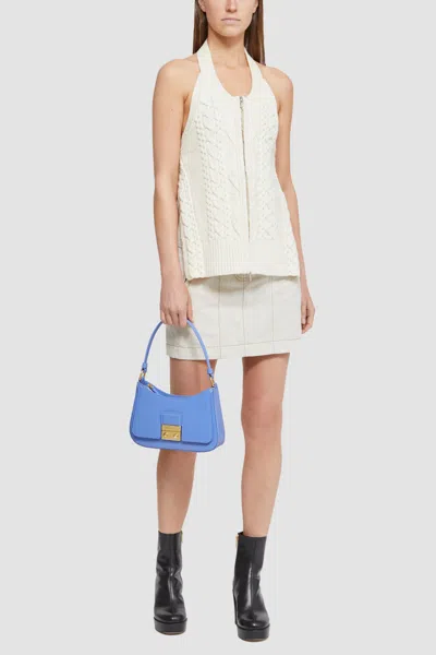 3.1 Phillip Lim Zip-front Wool Nylon Cable Halter In White