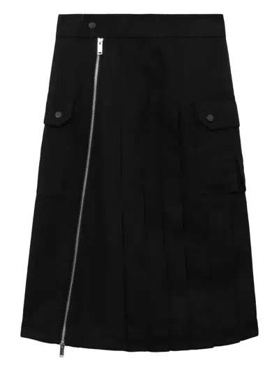 3.1 Phillip Lim Zip Pleated Skirt In Black
