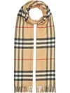 BURBERRY OVERSIZE REVERSIBLE CHECK CASHMERE SCARF