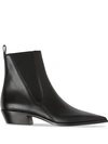 BURBERRY LEATHER POINT-TOE CHELSEA BOOTS