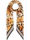 BURBERRY SPOTTED MONKEY PRINT SQUARE SCARF