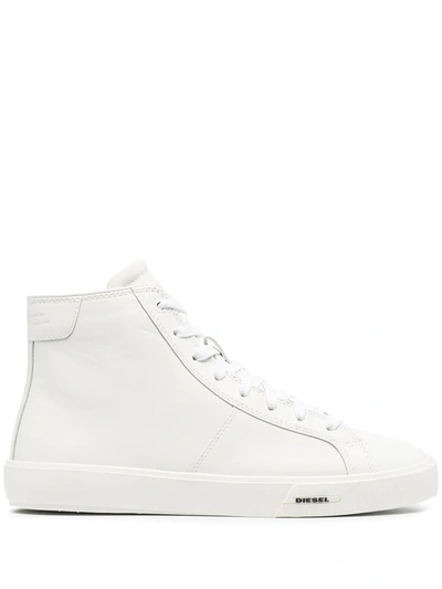 Diesel High-top Leather Trainers In White
