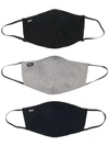 Hugo Boss Logo Patch Face Masks (pack Of 3) In Black ,blue