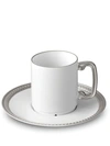 L'objet Soie Tressée Espresso Cup And Saucer (set Of 6) In White