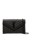 Saint Laurent Monogram Chain Wallet In Black