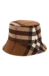 BURBERRY CHECK WOOL BUCKET HAT,8036281