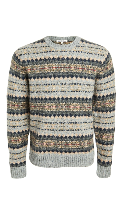 Alex Mill Diamond Fair Isle Sweater In Gray