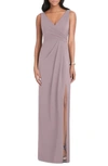 AFTER SIX PLEATED CREPE COLUMN GOWN,6799