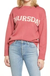 English Factory Weekday Motif Sweater In Ruby
