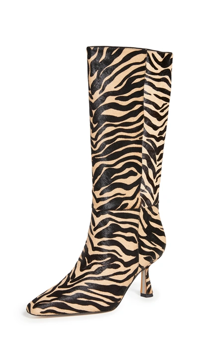 Sam Edelman Women's Samira Kitten-heel Tall Boots Women's Shoes In New Tan Tiger Calf Hair